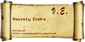 Veszely Endre névjegykártya